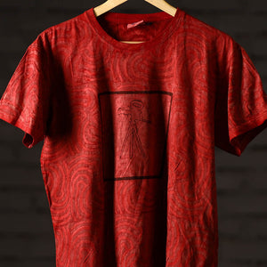 Bindaas Block Art Printed Cotton Unisex Round Neck T-shirt 18