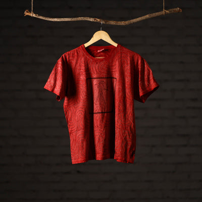 Bindaas Block Art Printed Cotton Unisex Round Neck T-shirt 18