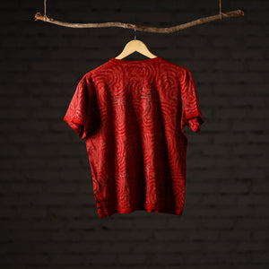 Bindaas Block Art Printed Cotton Unisex Round Neck T-shirt 18