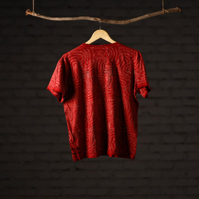 Bindaas Block Art Printed Cotton Unisex Round Neck T-shirt 18