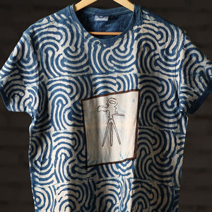 Bindaas Block Art Printed Cotton Unisex Round Neck T-shirt 37