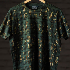 Bindaas Block Art Printed Cotton Unisex Round Neck T-shirt 46
