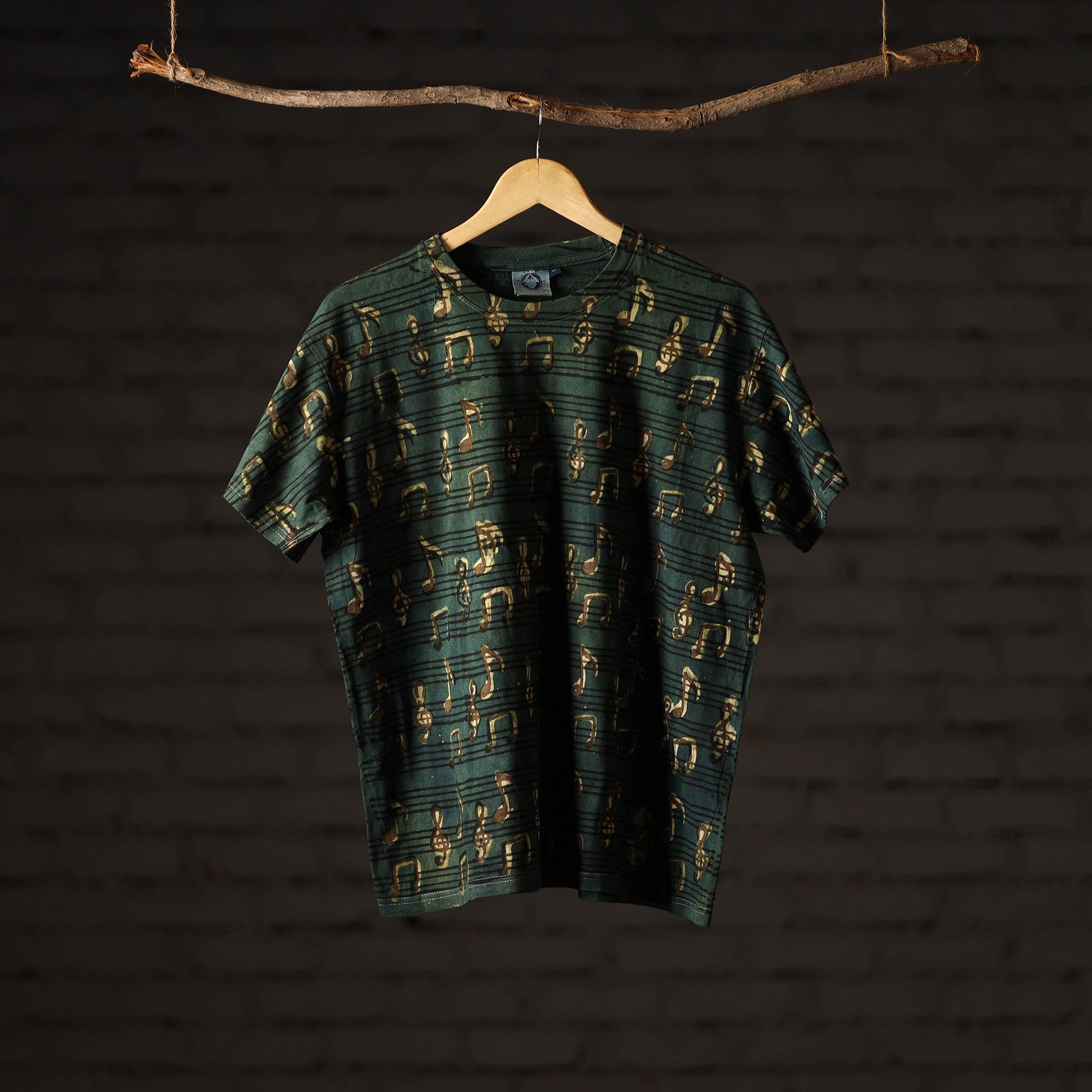 Bindaas Block Art Printed Cotton Unisex Round Neck T-shirt 46