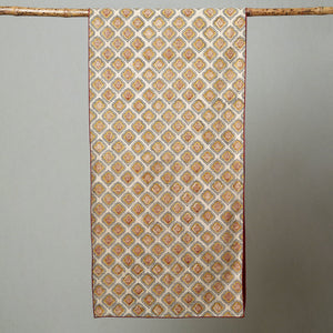 Beige - Kalamkari Block Printed Cotton Stole 02