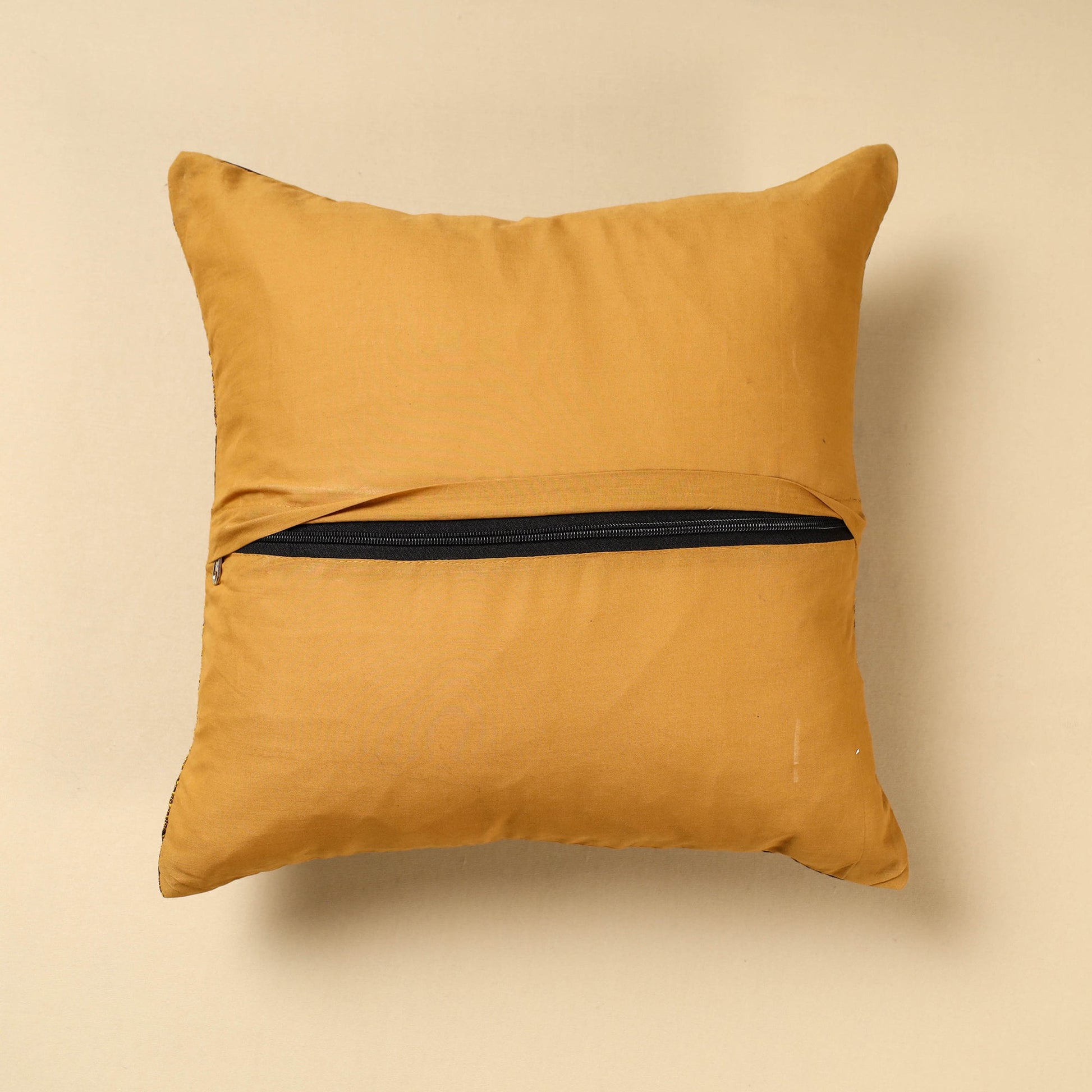 Brown - Khun Weave Cotton Cushion Cover (16 x 16 in)