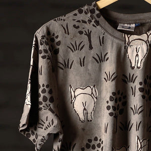 Bindaas Block Art Printed Cotton Unisex Round Neck T-shirt 16