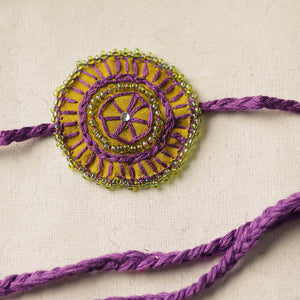 Beads & Thread Embroidered Reusable Rakhi by Neeli Titlee 19