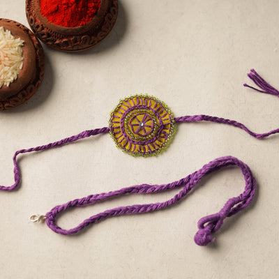 Beads & Thread Embroidered Reusable Rakhi by Neeli Titlee 19