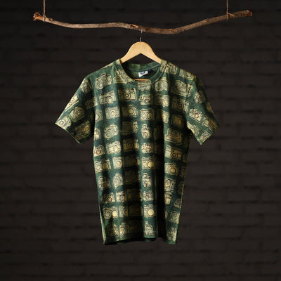 Bindaas Block Art Printed Cotton Unisex Round Neck T-shirt 29