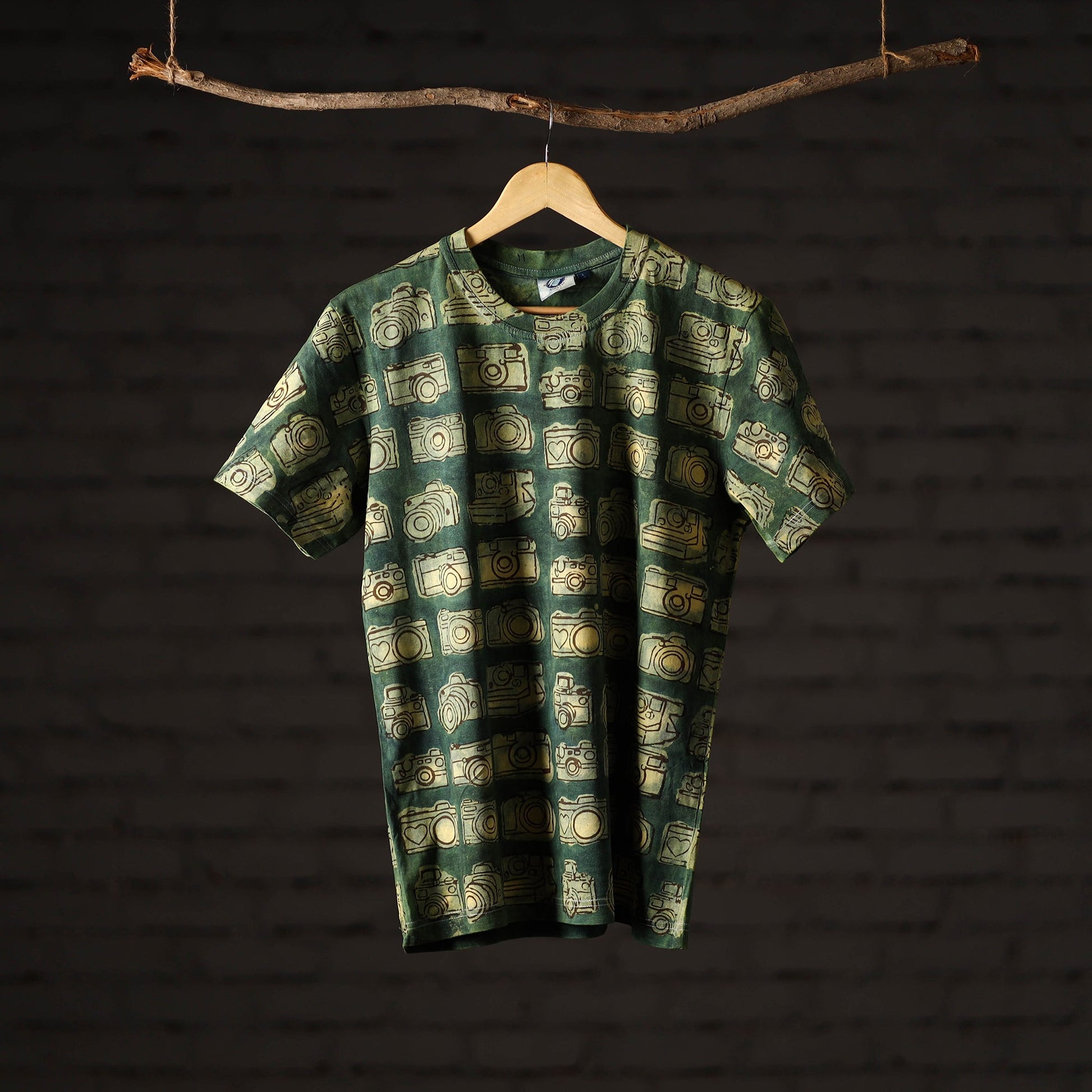 Bindaas Block Art Printed Cotton Unisex Round Neck T-shirt 29