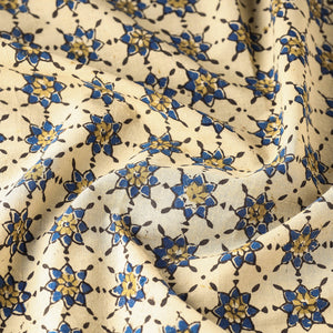 Beige - Ajrakh Block Printed Cotton Fabric 09