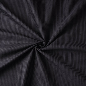 Black - Vidarbha Tussar Silk Checks Handloom Fabric