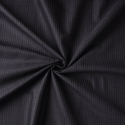 Black - Vidarbha Tussar Silk Checks Handloom Fabric