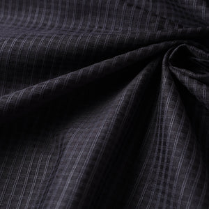 Black - Vidarbha Tussar Silk Checks Handloom Fabric