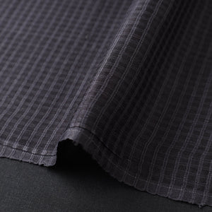 Black - Vidarbha Tussar Silk Checks Handloom Fabric