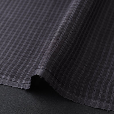 Black - Vidarbha Tussar Silk Checks Handloom Fabric