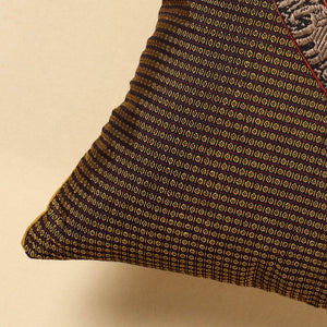 Brown - Khun Weave Cotton Cushion Cover (16 x 16 in)