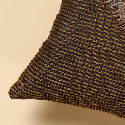Brown - Khun Weave Cotton Cushion Cover (16 x 16 in)