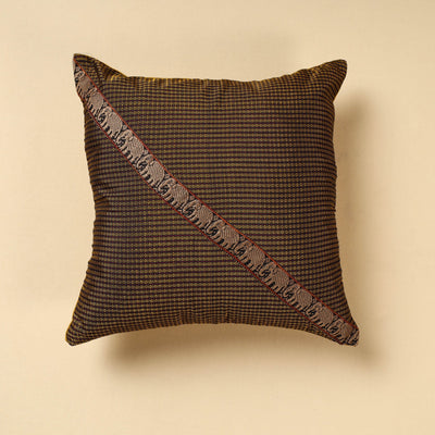 Brown - Khun Weave Cotton Cushion Cover (16 x 16 in)