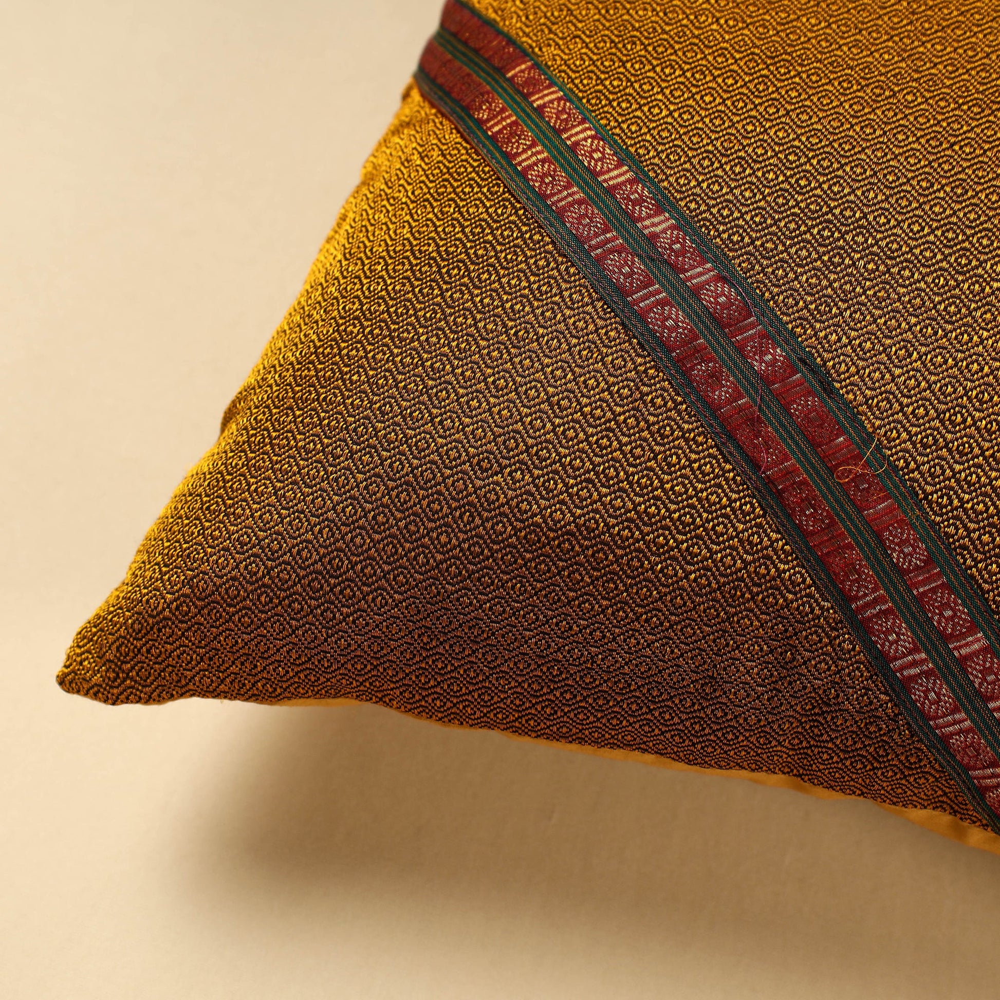Brown - Khun Weave Cotton Cushion Cover (16 x 16 in)