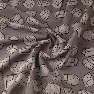 Brown - Bindaas Hand Block Print Cotton Fabric