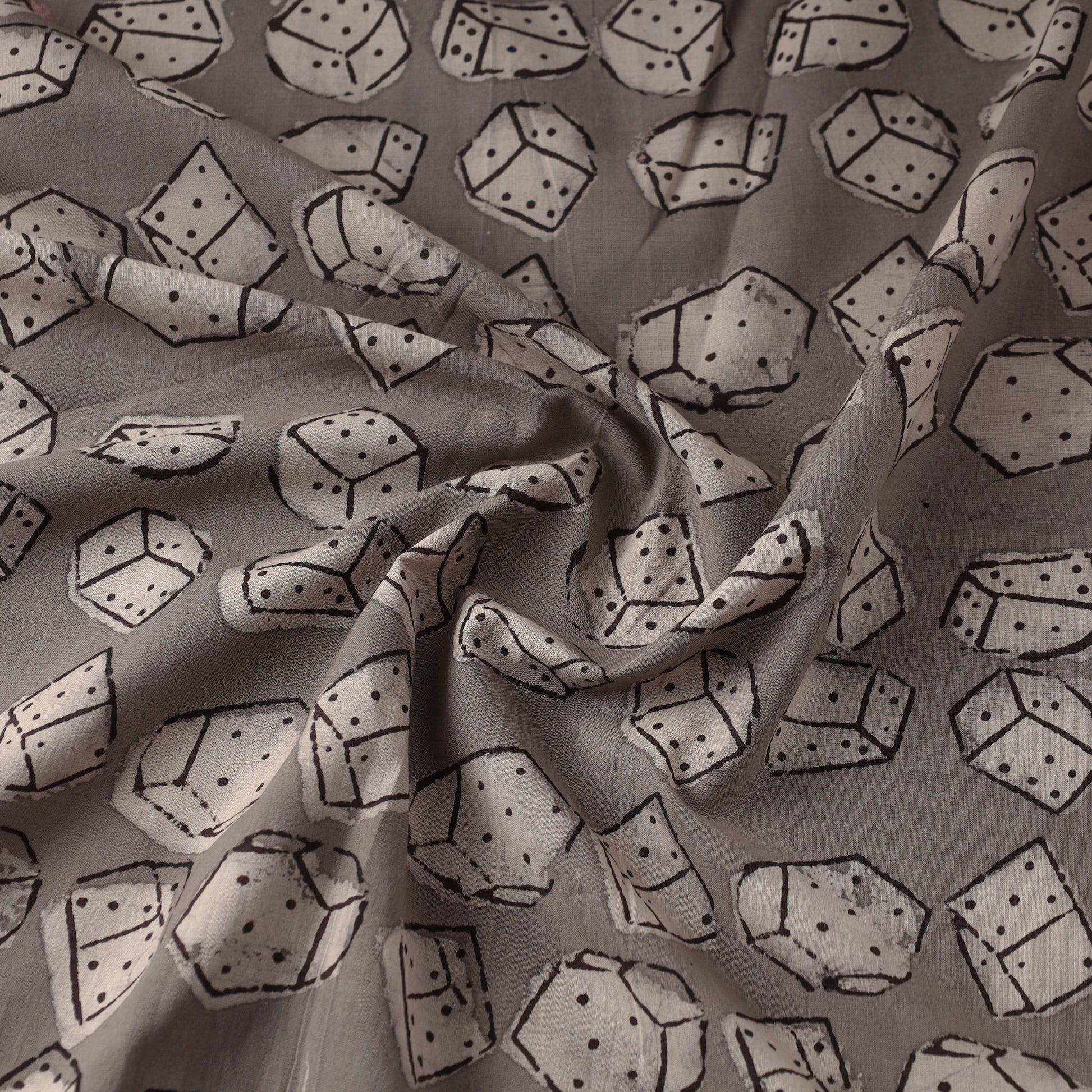 Brown - Bindaas Hand Block Print Cotton Fabric