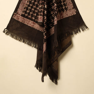 Brown - Pipad Block Printed Cotton Handloom Towel 18