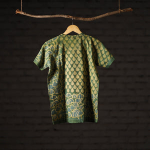Bindaas Block Art Printed Cotton Unisex Round Neck T-shirt 09