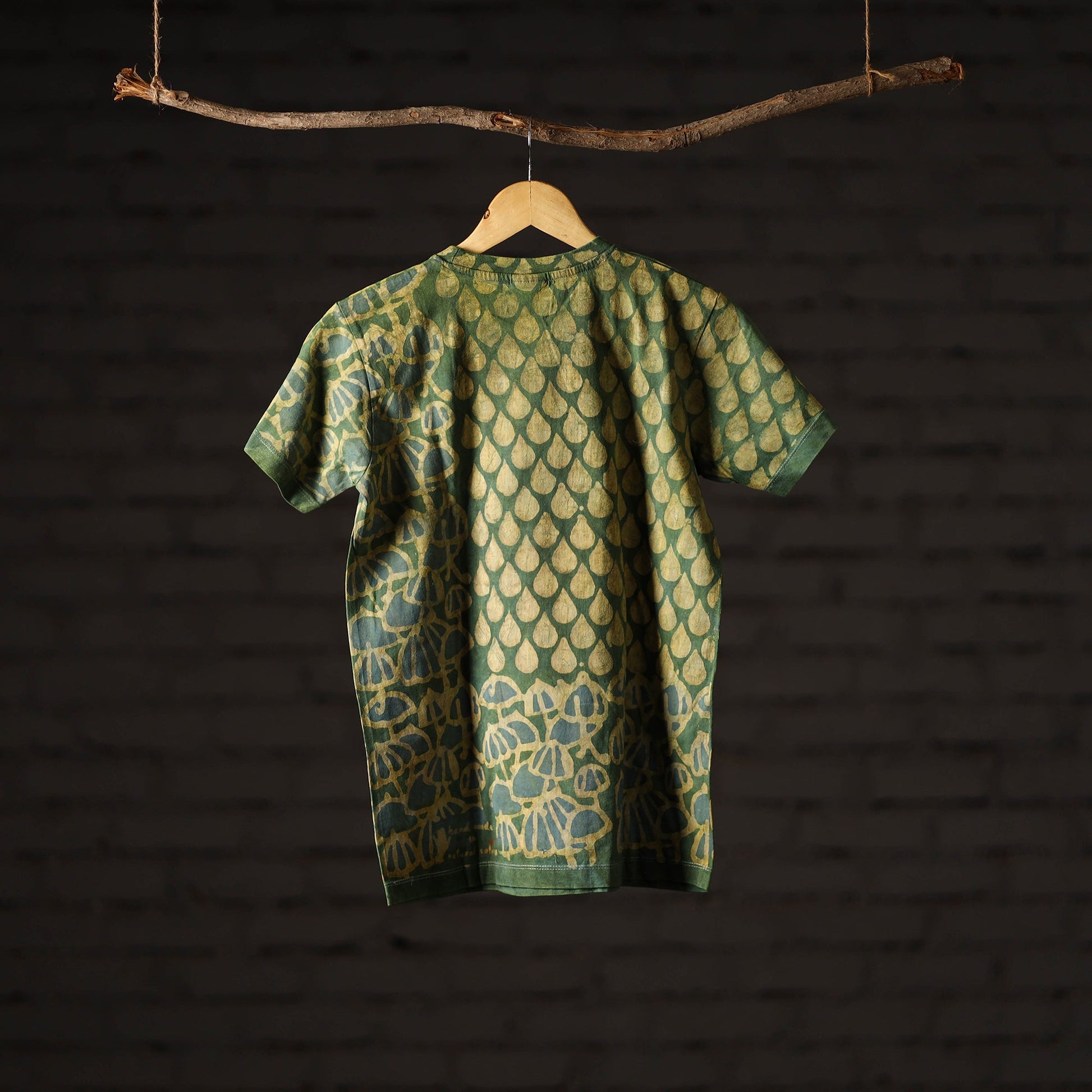 Bindaas Block Art Printed Cotton Unisex Round Neck T-shirt 09