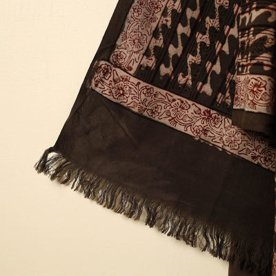 Brown - Pipad Block Printed Cotton Handloom Towel 18
