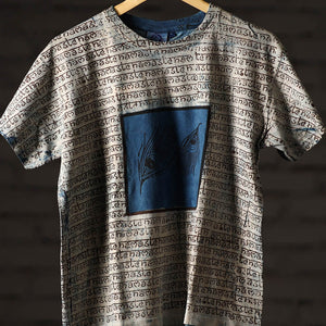 Bindaas Block Art Printed Cotton Unisex Round Neck T-shirt 04