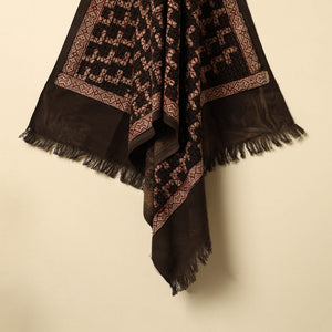Brown - Pipad Block Printed Cotton Handloom Towel 19