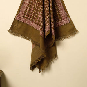 Brown - Pipad Block Printed Cotton Handloom Towel 20