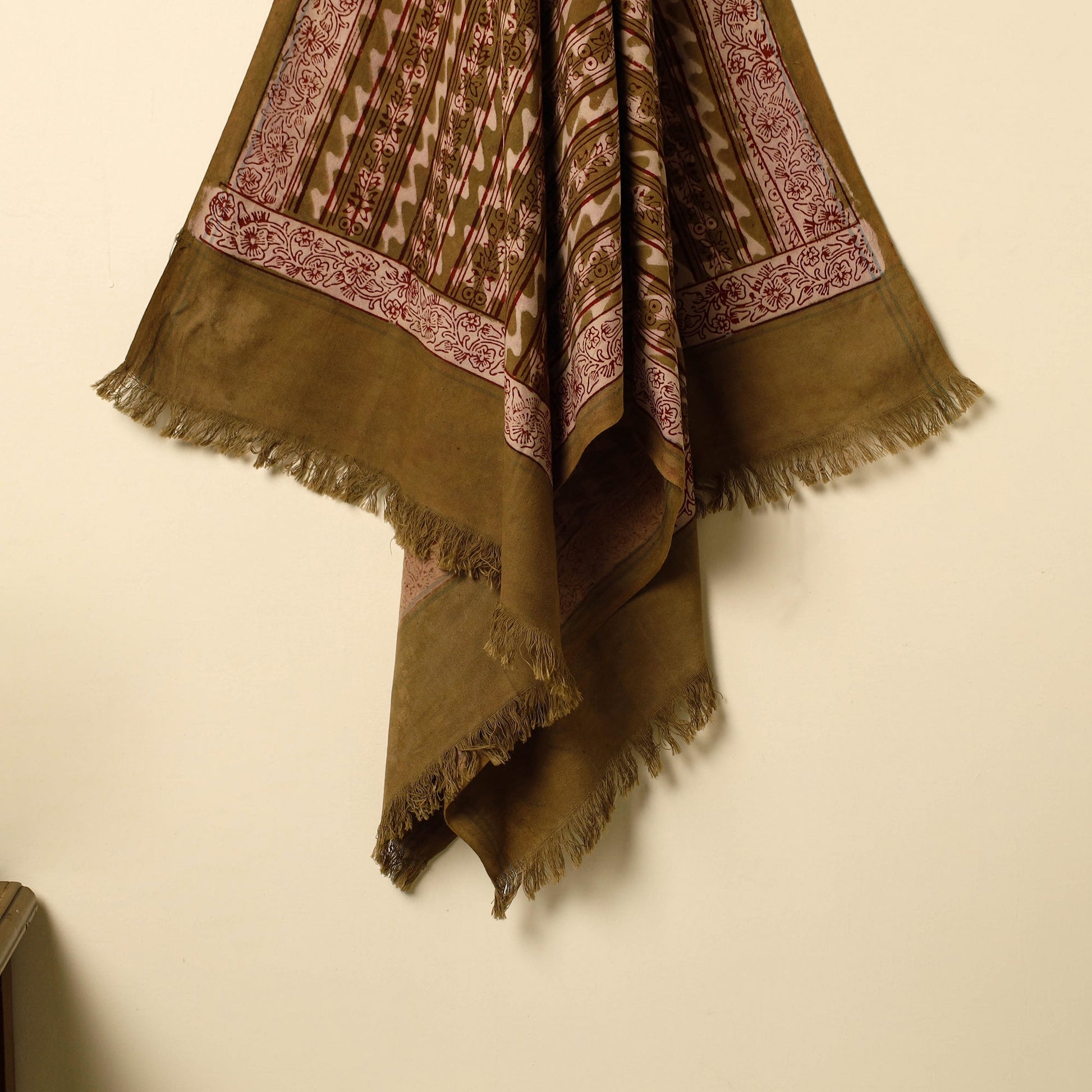 Brown - Pipad Block Printed Cotton Handloom Towel 20