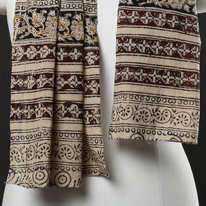 Brown - Block Printed Cotton Kalamkari Stole 31