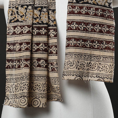 Brown - Block Printed Cotton Kalamkari Stole 31