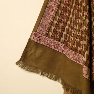 Brown - Pipad Block Printed Cotton Handloom Towel 20