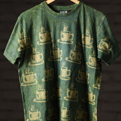 Bindaas Block Art Printed Cotton Unisex Round Neck T-shirt 26