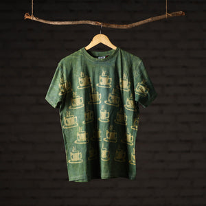 Bindaas Block Art Printed Cotton Unisex Round Neck T-shirt 26