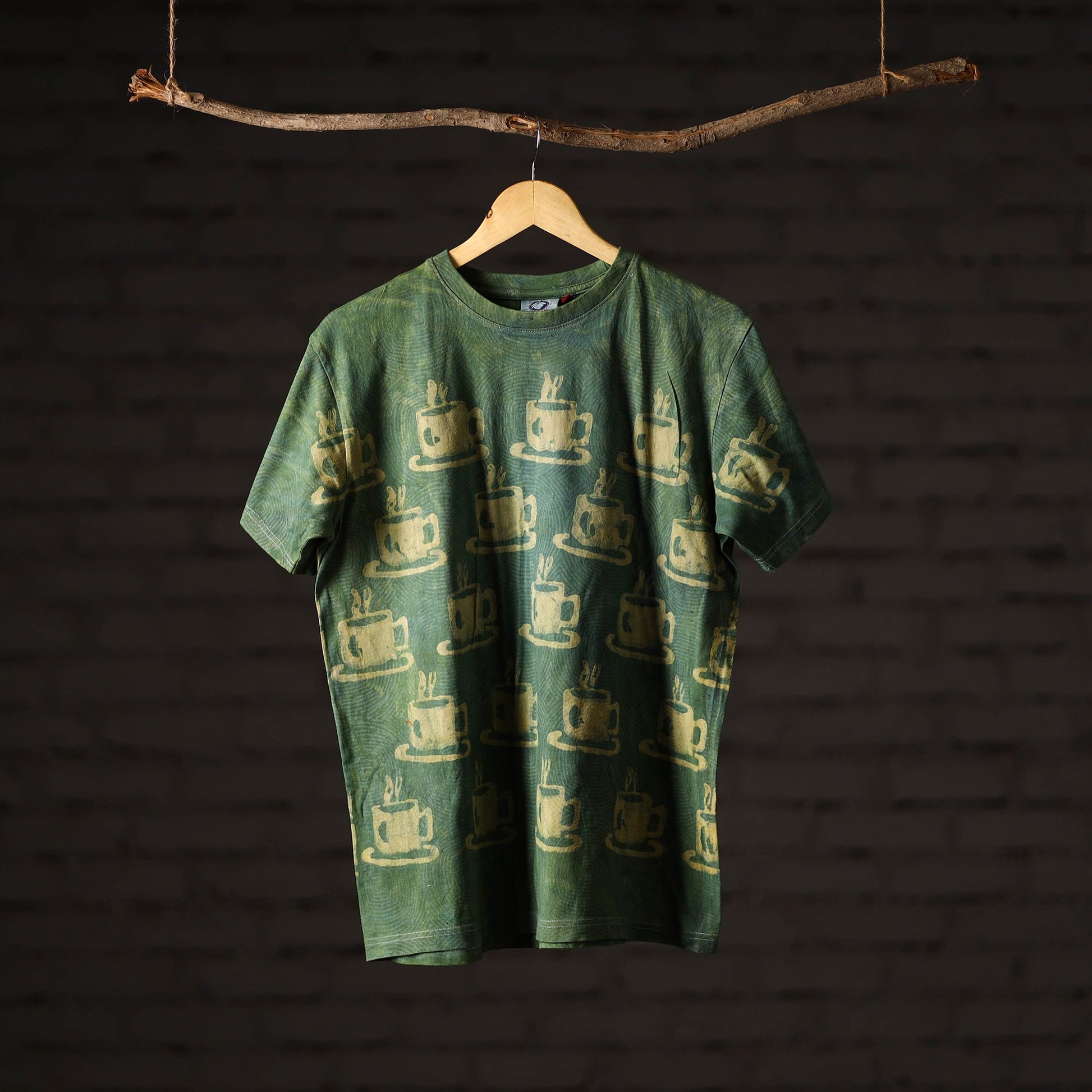 Bindaas Block Art Printed Cotton Unisex Round Neck T-shirt 26