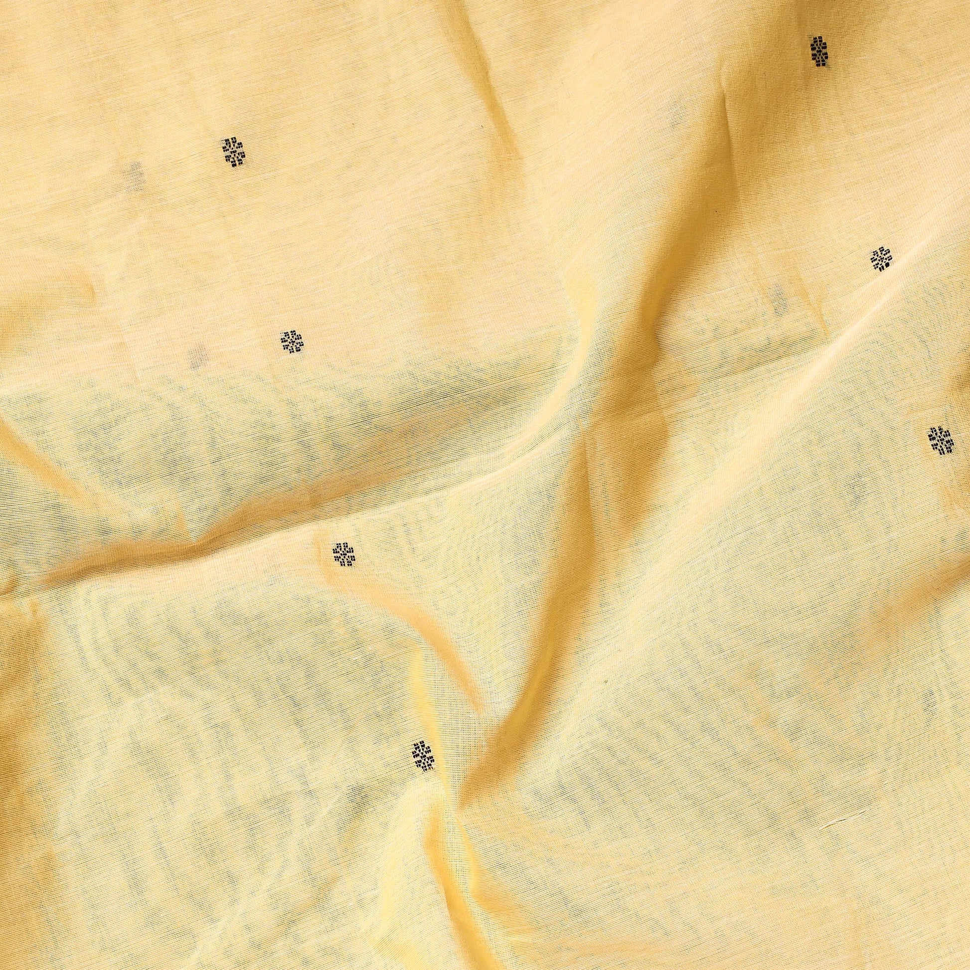 Beige - Pure Handloom Thread Buti Mul Cotton Unisex Kurta Material - 2.5 Meter