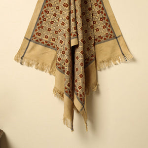 Beige - Pedana Kalamkari Block Printed Cotton Handloom Towel 22