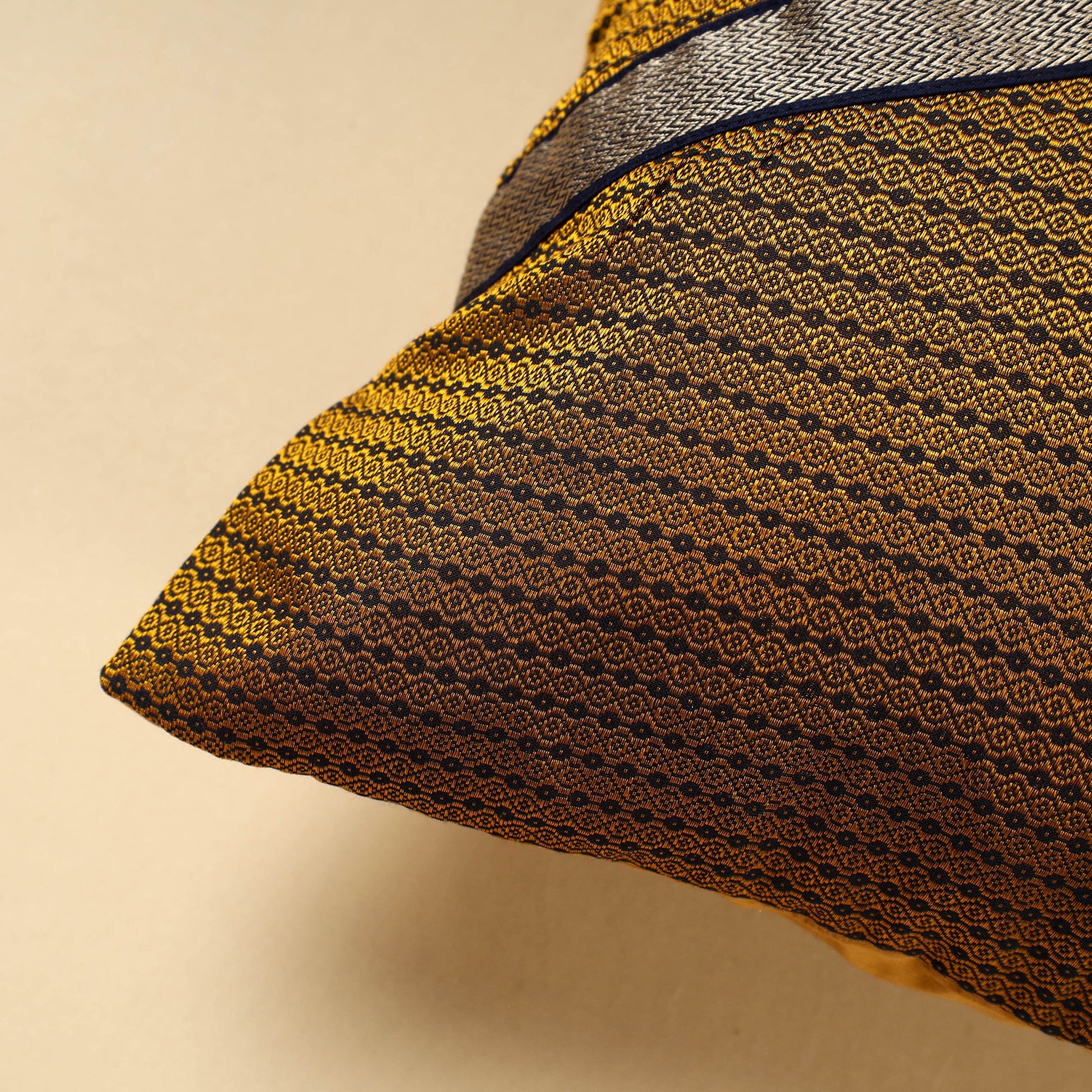 Brown - Khun Weave Cotton Cushion Cover (16 x 16 in)