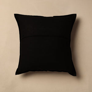 Black - Cutwork Cotton Applique Cushion Cover (16 x 16 in)