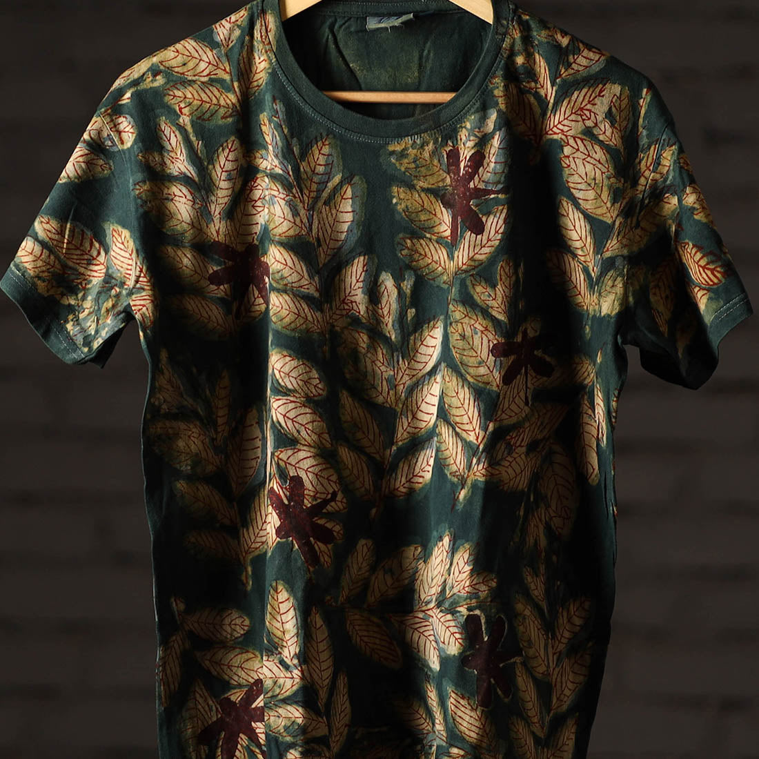 Bindaas Block Art Printed Cotton Unisex Round Neck T-shirt 17