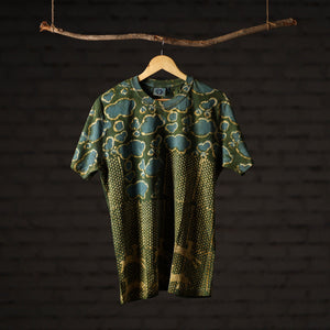 Bindaas Block Art Printed Cotton Unisex Round Neck T-shirt 28