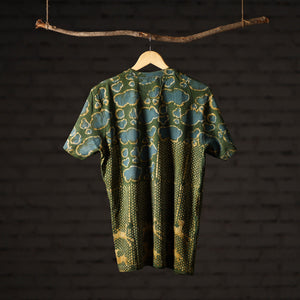 Bindaas Block Art Printed Cotton Unisex Round Neck T-shirt 28