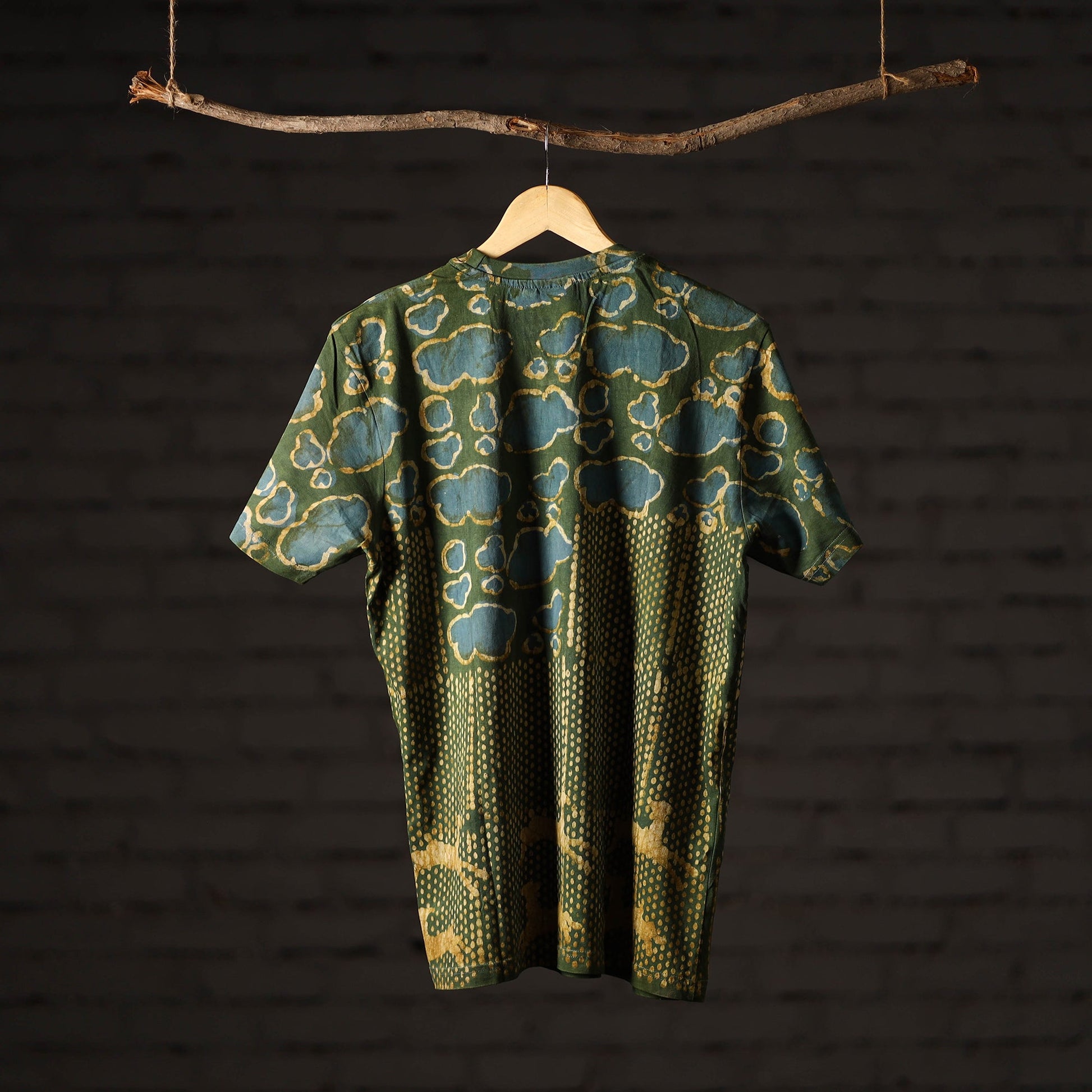 Bindaas Block Art Printed Cotton Unisex Round Neck T-shirt 28