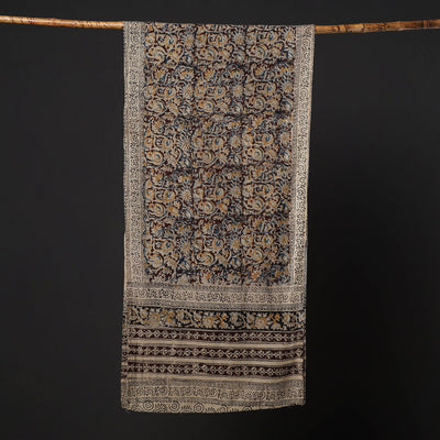 Brown - Block Printed Cotton Kalamkari Stole 31