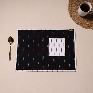 Black - Ikat Cotton Table Mat With Pocket 05